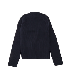 Navy Roll Neck Sweater Night Blue Red