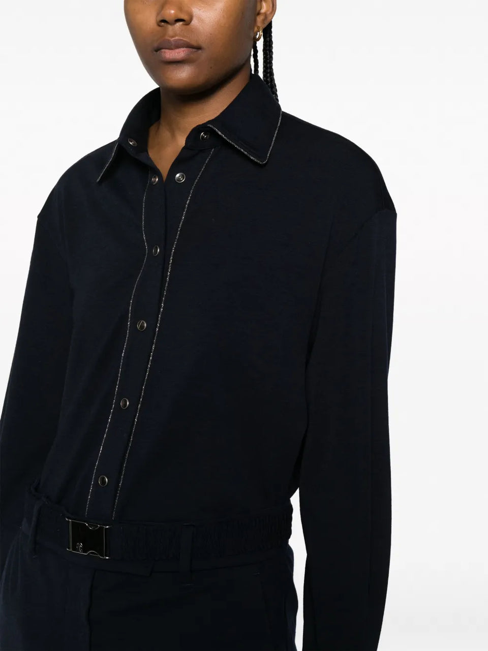 Monili chain-embellished shirt dress