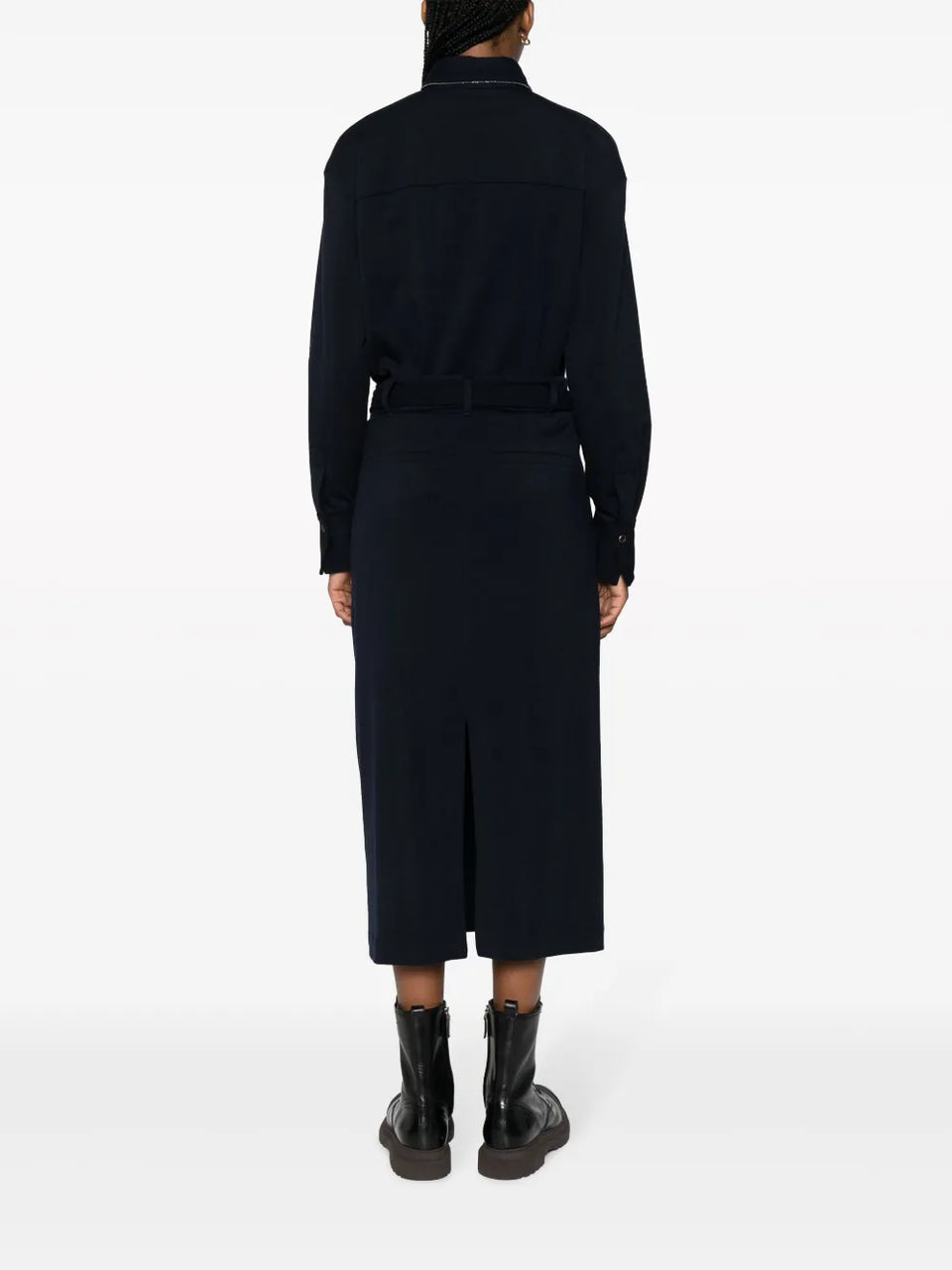 Monili chain-embellished shirt dress