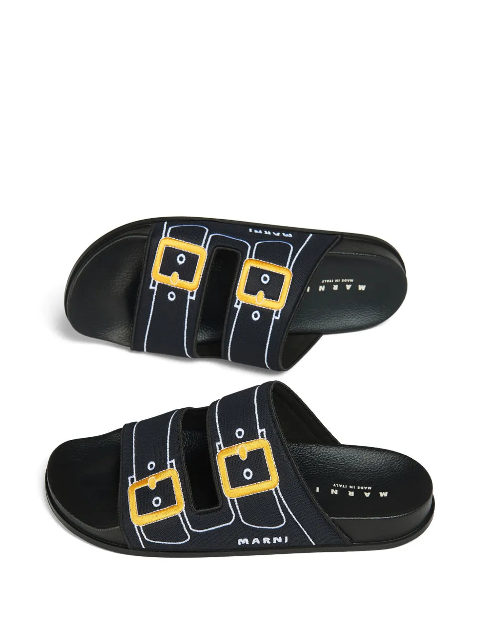 embroidered slip-on slides