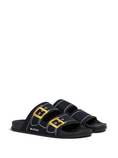 embroidered slip-on slides