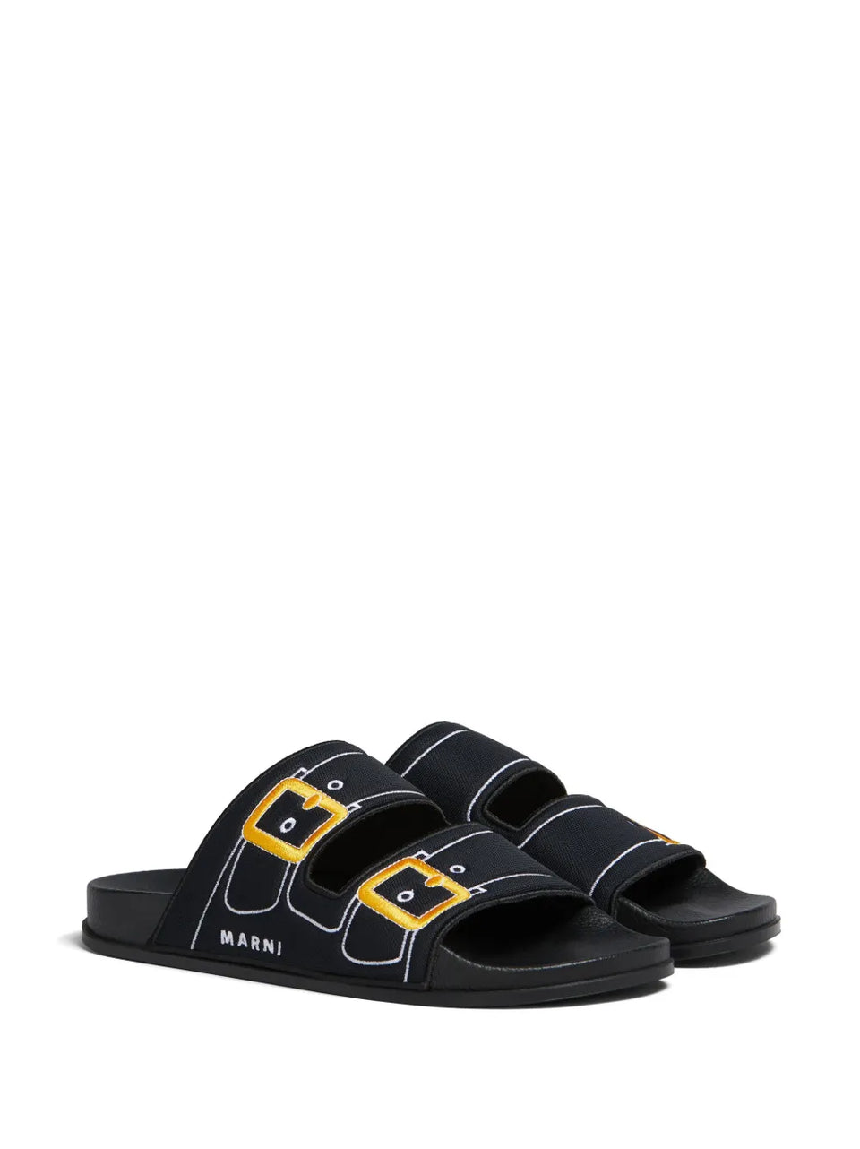 embroidered slip-on slides