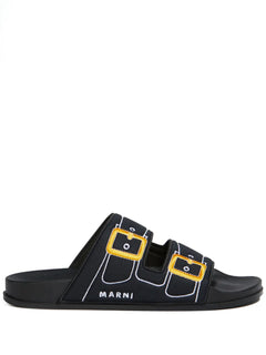 embroidered slip-on slides