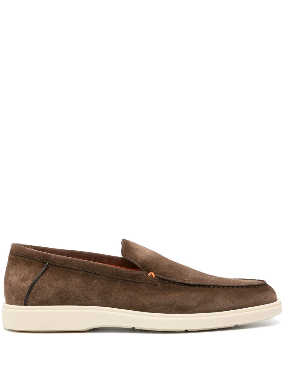 almond-toe suede loafers