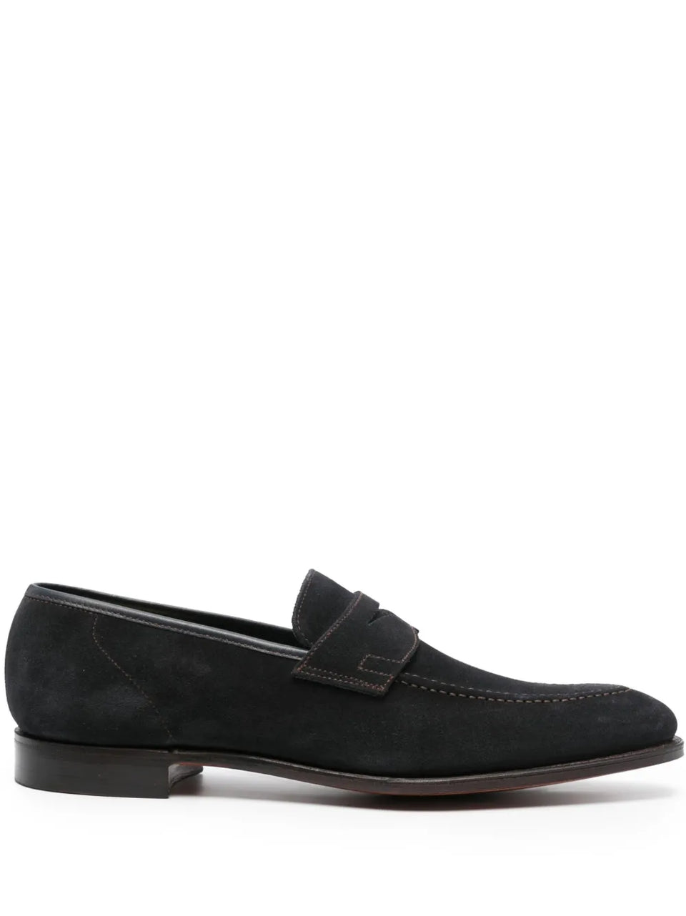 almond-toe suede loafers