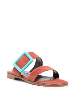 buckle-detail suede sandals