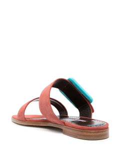 buckle-detail suede sandals