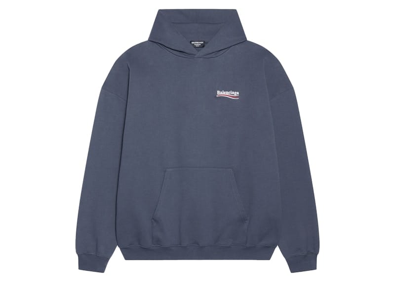 Balenciaga Political Campaign Large Fit Hoodie Dark Grey/White