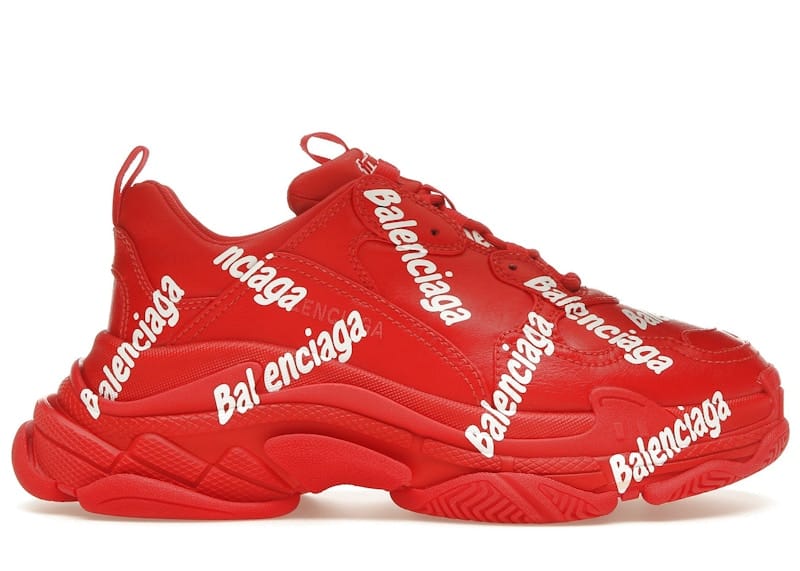 Balenciaga Triple S All Over Tomato Red White