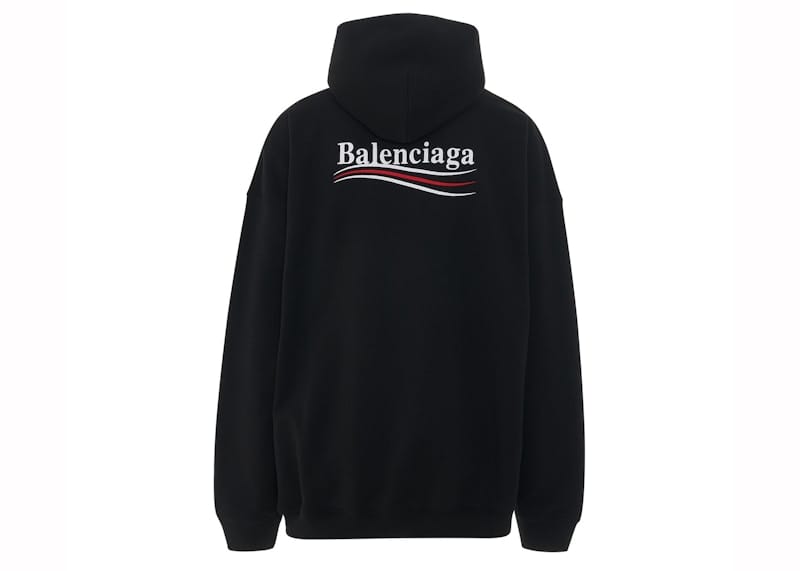 Balenciaga Political Campaign Large Fit Hoodie Black