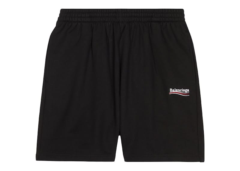 Balenciaga Political Campaign Large Fit Sweat Shorts Black/White