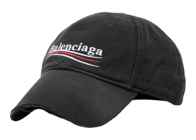 Balenciaga Political Campaign Distressed Cap Grey/Multi