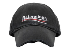 Balenciaga Political Campaign Distressed Cap Grey/Multi