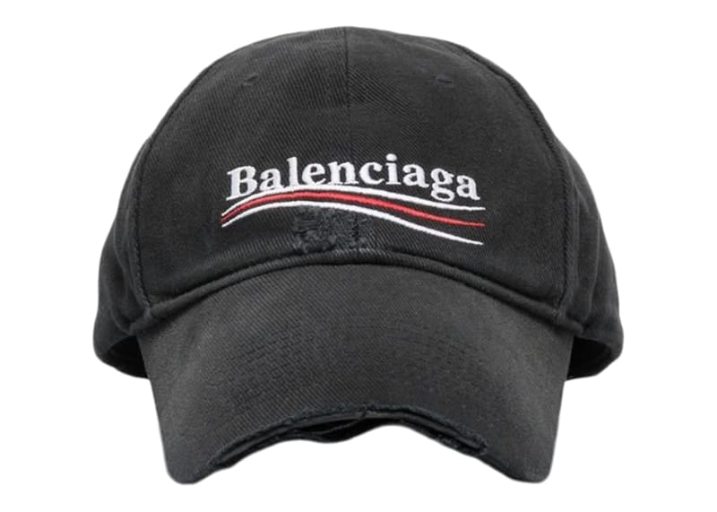 Balenciaga Political Campaign Distressed Cap Grey/Multi