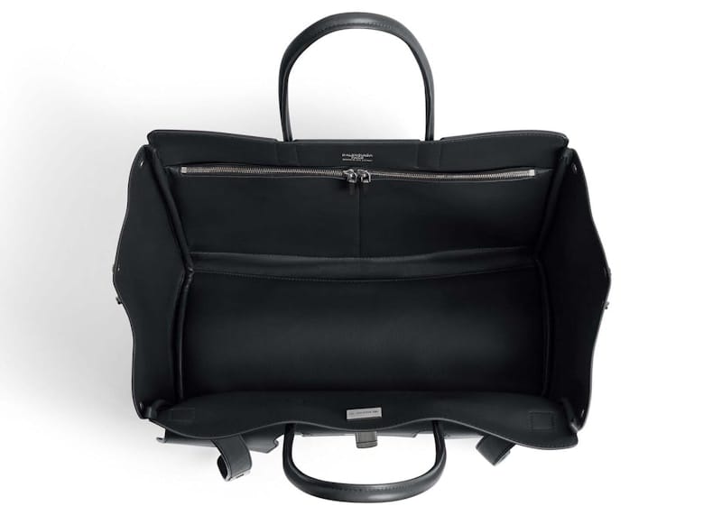 Balenciaga Bel Air Medium Carry All Bag Aged-Silver Hardware Black