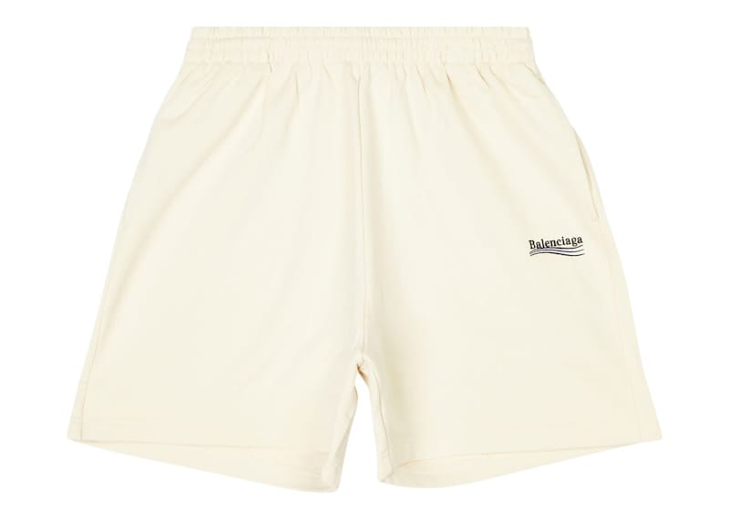 Balenciaga Political Campaign Large Fit Sweat Shorts Light Beige/Black/Blue