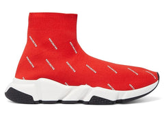 Balenciaga Speed Trainer Logo Print Red White