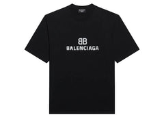 Balenciaga Mens BB Pixel Medium Fit T-Shirt Black