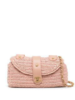 CC woven raffia shoulder bag
