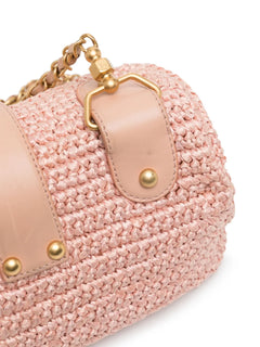CC woven raffia shoulder bag