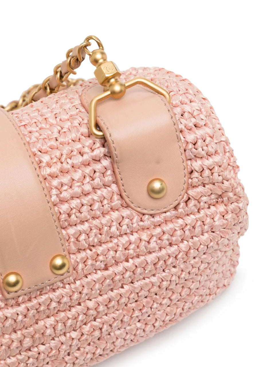 CC woven raffia shoulder bag