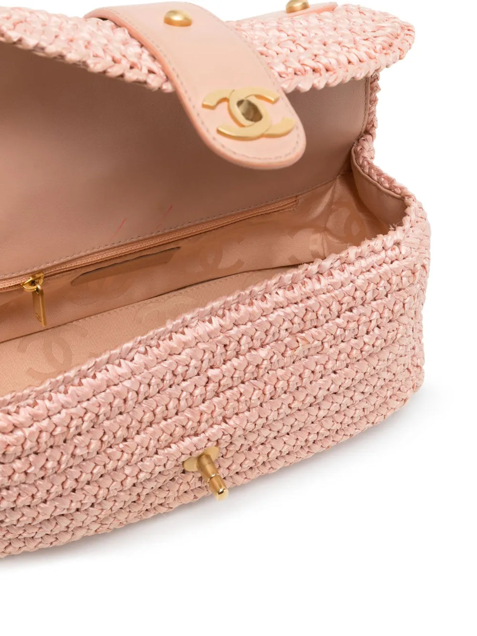 CC woven raffia shoulder bag