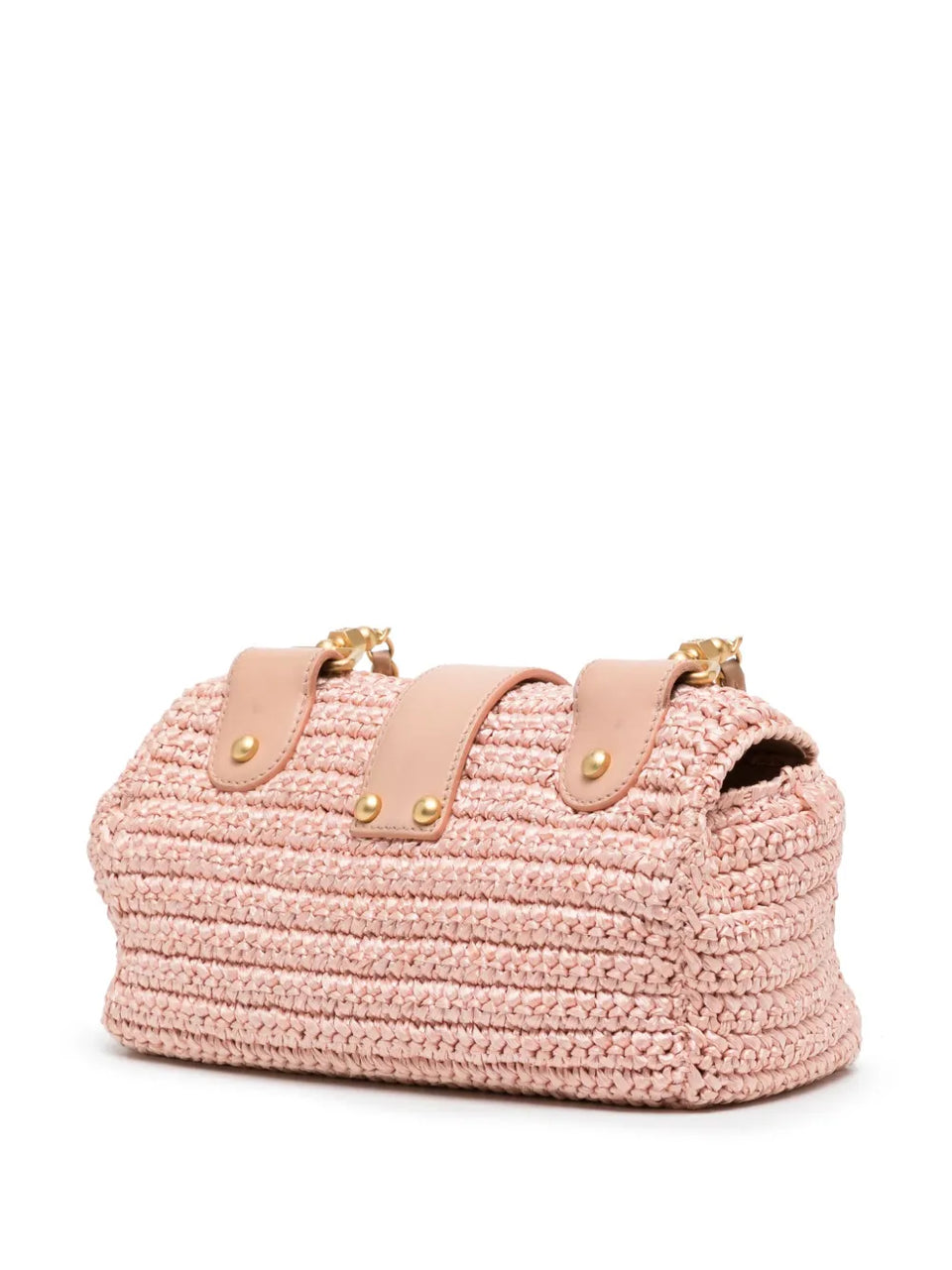 CC woven raffia shoulder bag