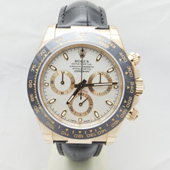 Rolex | Daytona | 116515ln | Rose gold | 40 mm | Leather | White | Automatic