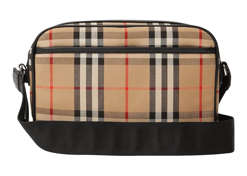 Burberry Vintage Check and Leather Crossbody Bag Archive Beige
