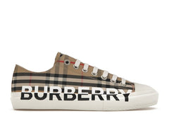 Burberry Logo Print Vintage Check Cotton Sneakers Archive Beige (Women's)