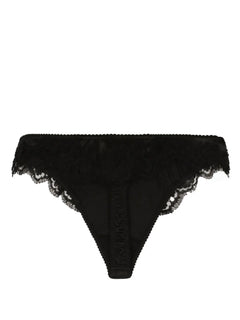 lace-trim satin thong