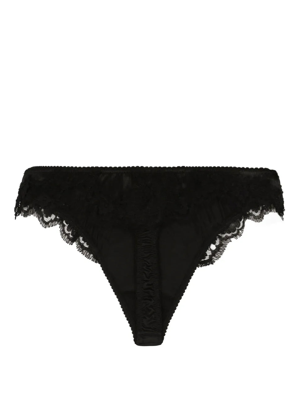 lace-trim satin thong