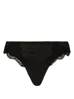 lace-trim satin thong