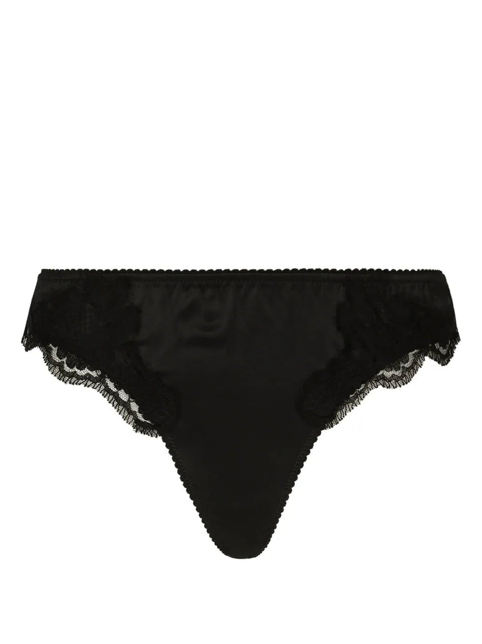 lace-trim satin thong
