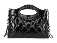 Chanel 31 Nano Gold CC Logo Chain Bag Black