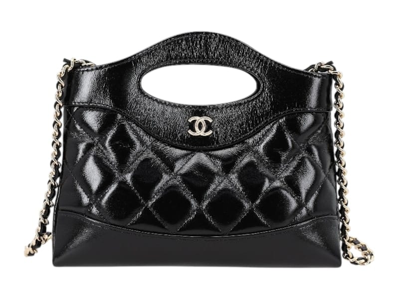 Chanel 31 Nano Gold CC Logo Chain Bag Black