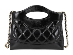 Chanel 31 Nano Gold CC Logo Chain Bag Black