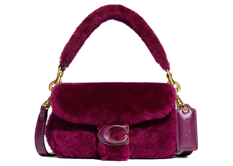 Coach Pillow Tabby 18 Shoulder Bag Shearling Fuchsia