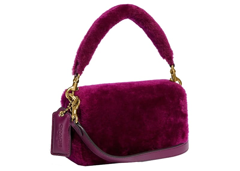 Coach Pillow Tabby 18 Shoulder Bag Shearling Fuchsia