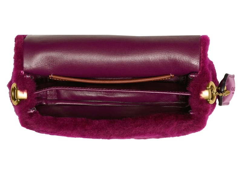 Coach Pillow Tabby 18 Shoulder Bag Shearling Fuchsia