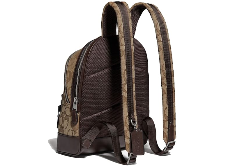 Coach x Bape Academy Backpack 23 Signature Jacquard With Ape Head Light Antique Nickel/Khaki