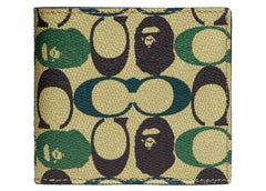 Coach x Bape Coin Wallet Signature Canvas With Ape Head Black Copper/Camo Multi