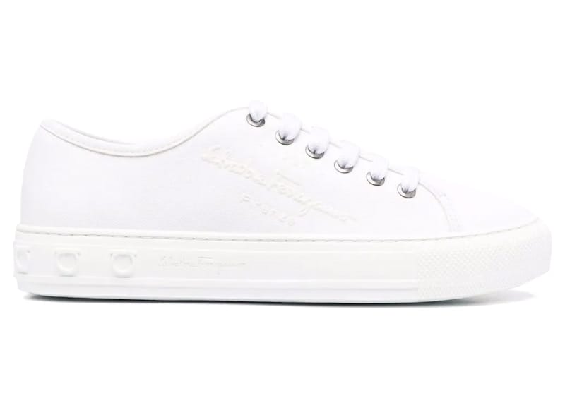 Ferragamo Embossed-Logo Low-Top Sneakers White (Women's)