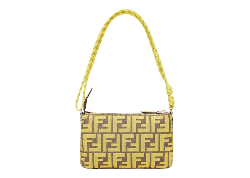 Fendi x FRGMT x Pokemon FF Fabric Bag Baguette Pouch Yellow