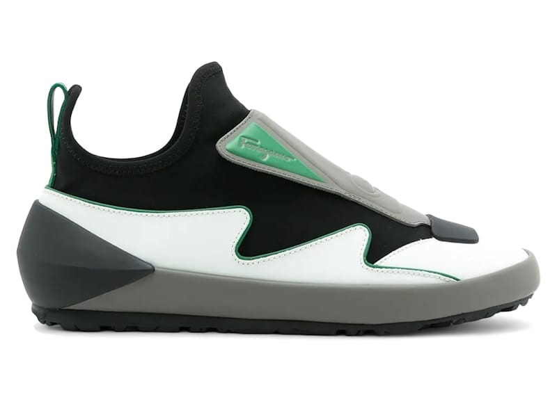 Ferragamo Colourblock Slip-On Sneakers Black Green (Women's)