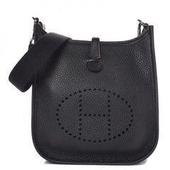 Hermes Evelyne Taurillon Clemence Amazone Strap Palladium TPM Noir