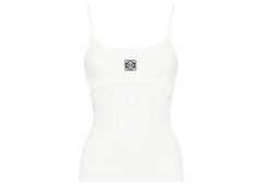 LOEWE Anagram Strappy Cotton Top White