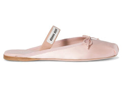 Miu Miu Satin Ballerina Mules Orchid Pink (Women's)