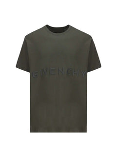 Givenchy Oversized Embroidered Logo T-Shirt Greyish Green