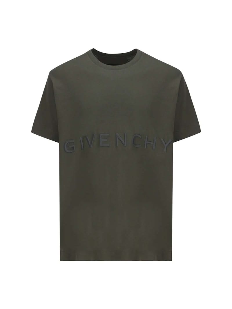 Givenchy Oversized Embroidered Logo T-Shirt Greyish Green
